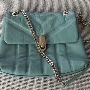 Ted Baker Aqua Leather Bag with Gold Chain
